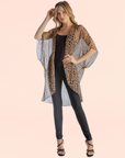 Sheer Animal Print Sheer Circle Cardigan