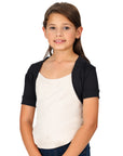 24seven Comfort Apparel Girls Open Front short Sleeve Cropped Bolero Shrug