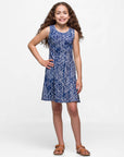 24sevenkid Girls Navy Sleeveless Pockets Dress