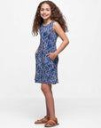 24sevenkid Girls Navy Sleeveless Pockets Dress