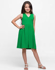 24seven Comfort Apparel Girls Sleeveless Pleated Party Dress