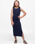 Girls Side Slit Maxi Dress Machine Washable