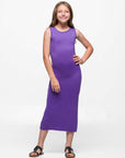 Girls Side Slit Maxi Dress Machine Washable