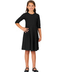 24seven Comfort Apparel Knee Length Fit and Flare Girls Comfortable Party Dress
