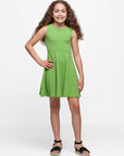 Girls Sleeveless Knee Length Fit and Flare Dress