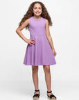 Girls Sleeveless Knee Length Fit and Flare Dress