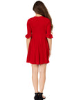 24seven Comfort Apparel Girls Elbow Length Sleeve Fit and Flare Party Dress