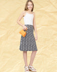 24sevenkid Black and White Girls Knee Length Skirt