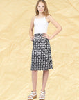 24sevenkid Black and White Girls Knee Length Skirt