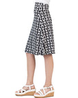 24sevenkid Black and White Girls Knee Length Skirt