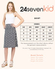 24sevenkid Black and White Girls Knee Length Skirt