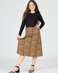 24seven Comfort Apparel Comfortable Elastic Waistline Girls Knee Length Skirt