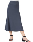 24seven Comfort Apparel Elastic Waistline Girls Maxi Skirt