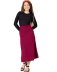 24seven Comfort Apparel Elastic Waistline Girls Maxi Skirt