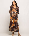 Maternity Brown paisley Empire Waist Maxi Dress