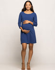 Maternity Three Quarter Sleeve A Line Knee Length Dress