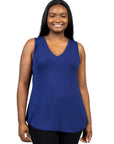 V Neck Sleeveless Rounded Hemline Plus Size Top
