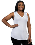 V Neck Sleeveless Rounded Hemline Plus Size Top