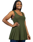 Plus Size Sleeveless Tunic Tank Top