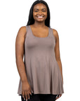 Plus Size Sleeveless Tunic Tank Top