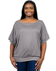 Plus Size Short Sleeve Loose Fitting Dolman Top