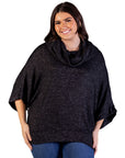 Plus Size Cowl Neck Dolman Sleeve Sweater Top