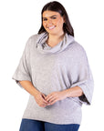 Plus Size Cowl Neck Dolman Sleeve Sweater Top