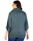 Plus Size Cowl Neck Dolman Sleeve Sweater Top