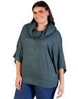 Plus Size Cowl Neck Dolman Sleeve Sweater Top