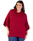Plus Size Cowl Neck Dolman Sleeve Sweater Top