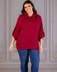 Plus Size Cowl Neck Dolman Sleeve Sweater Top