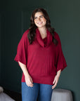 Plus Size Cowl Neck Dolman Sleeve Sweater Top