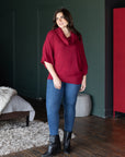 Plus Size Cowl Neck Dolman Sleeve Sweater Top
