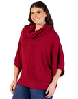 Plus Size Cowl Neck Dolman Sleeve Sweater Top
