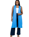 Long Sleeveless Plus Size Cardigan Vest