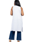 Long Sleeveless Plus Size Cardigan Vest