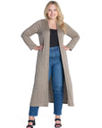 Long Duster Open Front Plus Size Knit Cardigan
