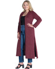 Long Duster Open Front Plus Size Knit Cardigan