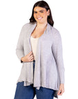 Plus Size Open Front Long Sleeve High Low Cozy Cardigan