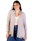 Plus Size Open Front Long Sleeve High Low Cozy Cardigan