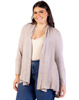 Plus Size Open Front Long Sleeve High Low Cozy Cardigan