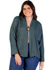 Plus Size Single Button Front Long Sleeve Womens Cardigan