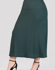 Womens Comfortable Fit Elastic Waist Plus Size Maxi Skirt