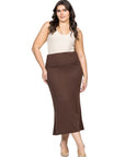 Comfortable Plus Size Foldover Maxi Skirt