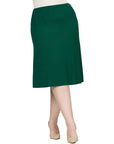 A Line Elastic Waist Knee Length Plus size Skirt