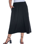 Foldover Plus Size Maxi Skirt With Pockets