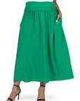 Foldover Plus Size Maxi Skirt With Pockets