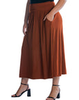 Foldover Plus Size Maxi Skirt With Pockets