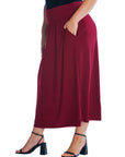Foldover Plus Size Maxi Skirt With Pockets