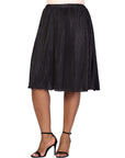 Plus Size Elegant Accordion Pleated Elastic Waistband Party Midi Skirt